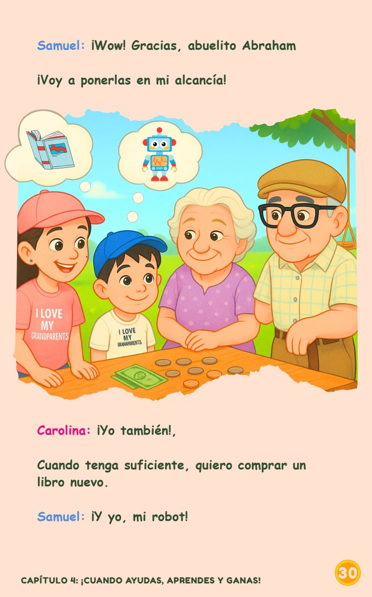 Página del libro: Cuando comparto, mi corazón crece